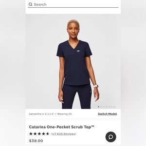 Navy Blue Figs Scrub Too